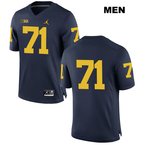 Men's NCAA Michigan Wolverines Andrew Stueber #71 No Name Navy Jordan Brand Authentic Stitched Football College Jersey KZ25J03BG